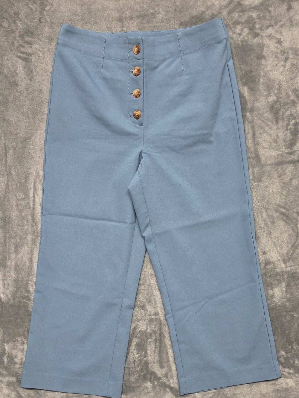 LOFT Light Blue Button-Front Capris